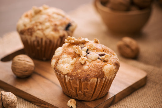 Blueberry Walnut and Cream Cheese Muffins