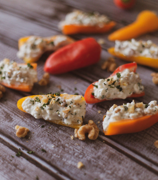 Cream Cheese Walnut Stuffed Bell Peppers