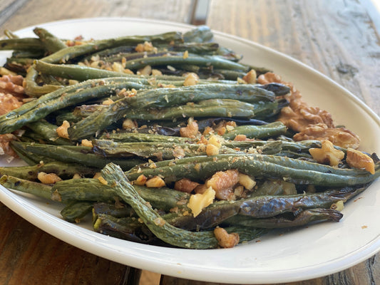 Roasted Green Beans with Lemon & Walnuts